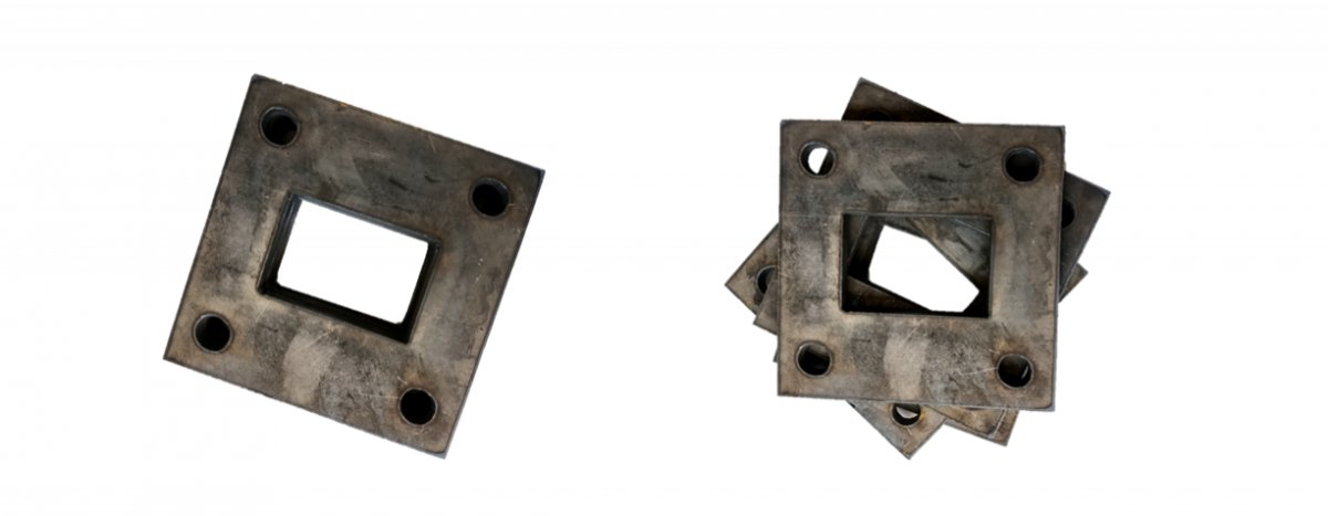 Placute pentru stalpi de gard debitate din tabla pe CNC