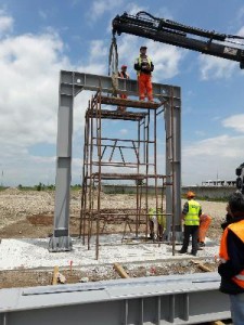 Realizzazione del telaio per la prova della trave in cemento