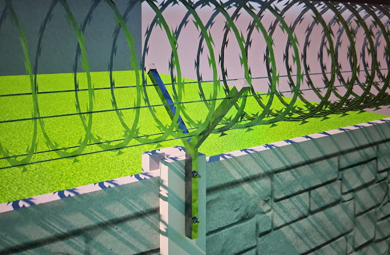 Securing pig farm fence
