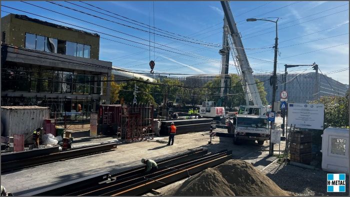 Structura metalica a unui pod realizata cu elemente din otel
